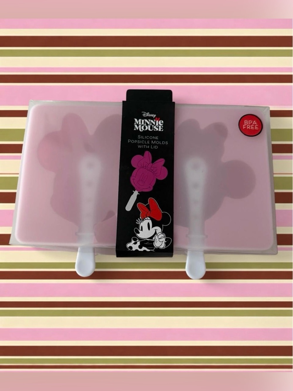 Disney Minnie Mouse Silicone Popsicle Molds with Lid - BPA-Free Pink Set